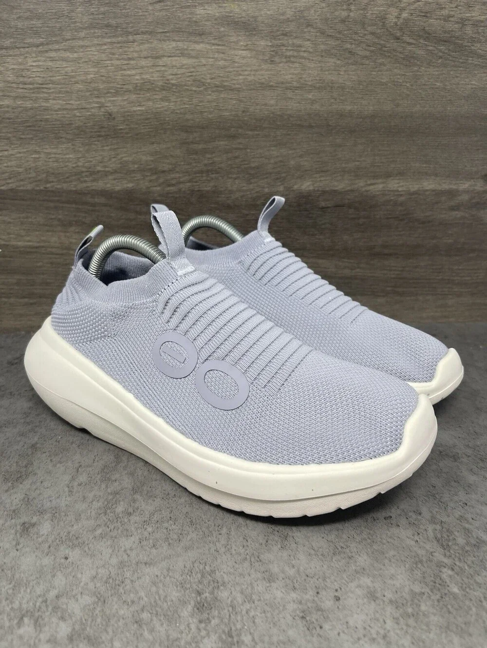 OOFOS OOmy Stride Slip On Knit Recovery Shoes Gray Womens Size 10 Walking